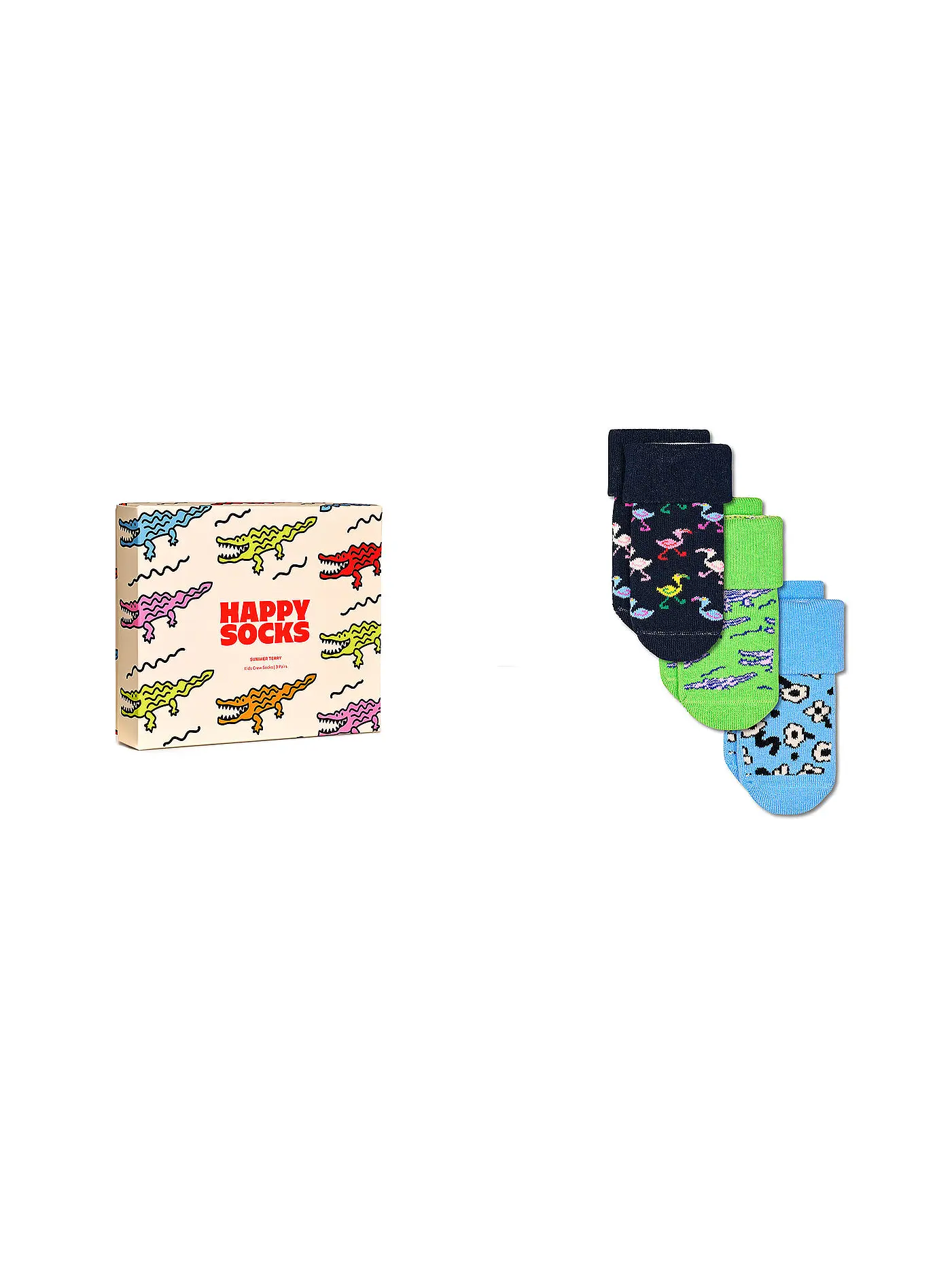 HAPPY SOCKS | Baby Geschenkbox Socken 3er Pkg SUMMER TERRY navy | 